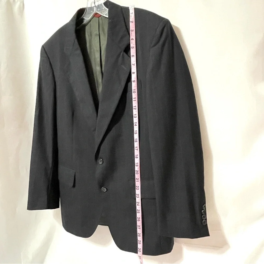 VTG, Jos. A. Bank wool suit coat, established 1905, gray pinstriped